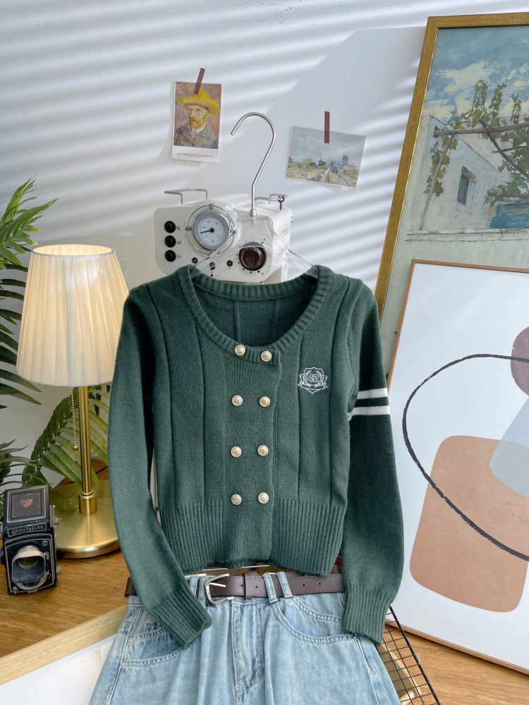 【outer】刺繍ニットカーデ　M25544