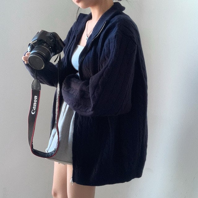 【outer】ファスナーニットカーデ　M26046