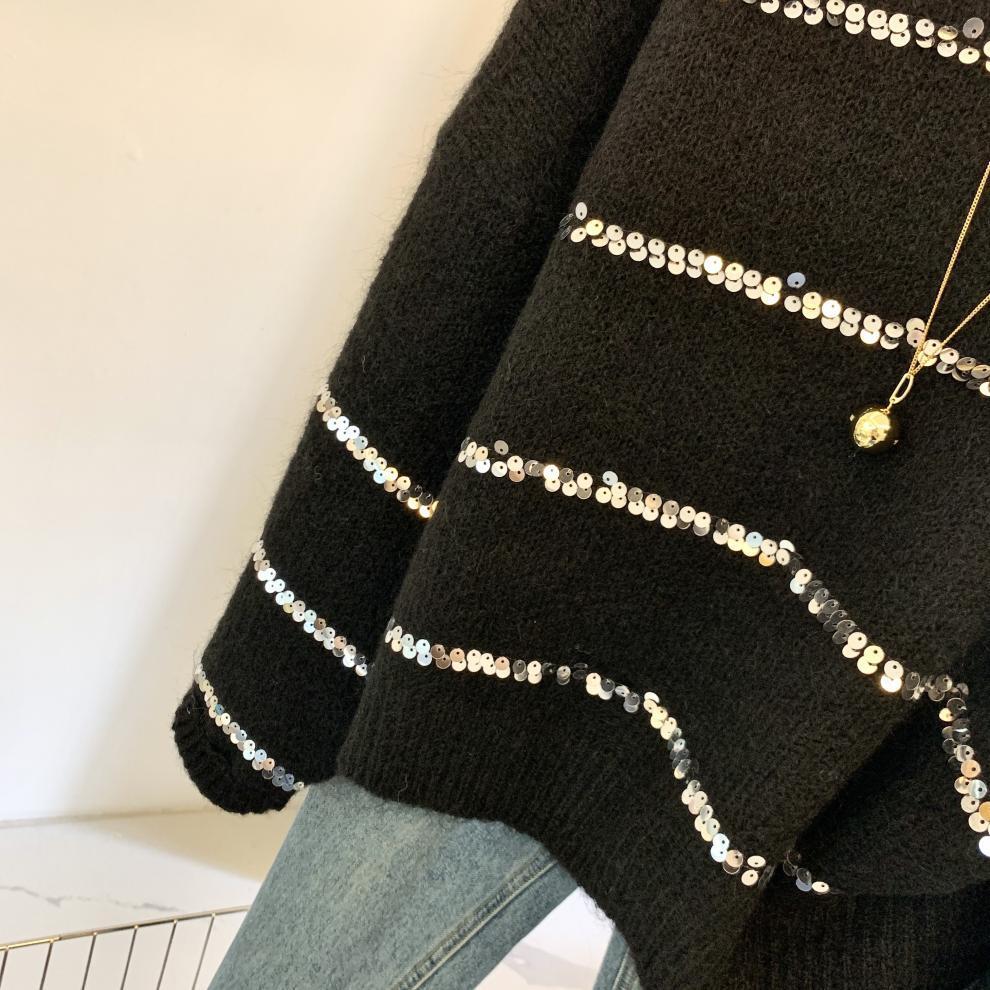 【tops】スパンコールニットセーター　M29252