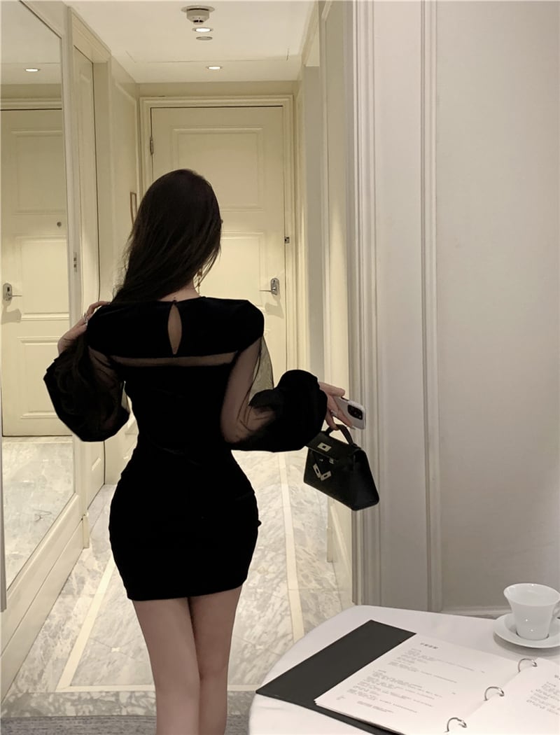 【dress】チュールドッキングミニワンピース　N2952