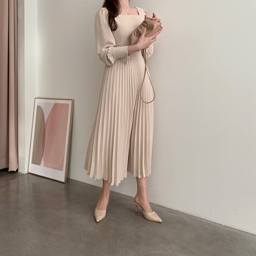 【dress】好感度UP!気質満点レトロスウィート長袖淑女着痩せレディースワンピース G1699