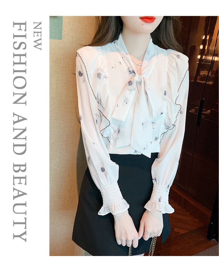 【tops】リボン付きシャツトップス　M18477