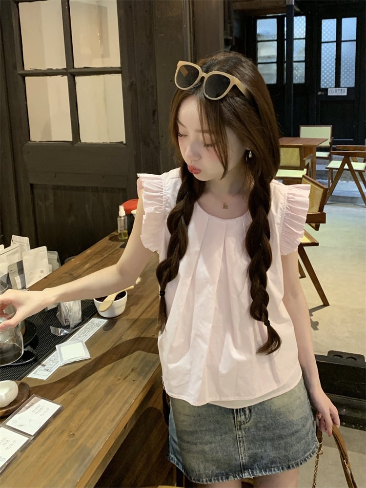【tops】ギャザーフリルトップス　M25055