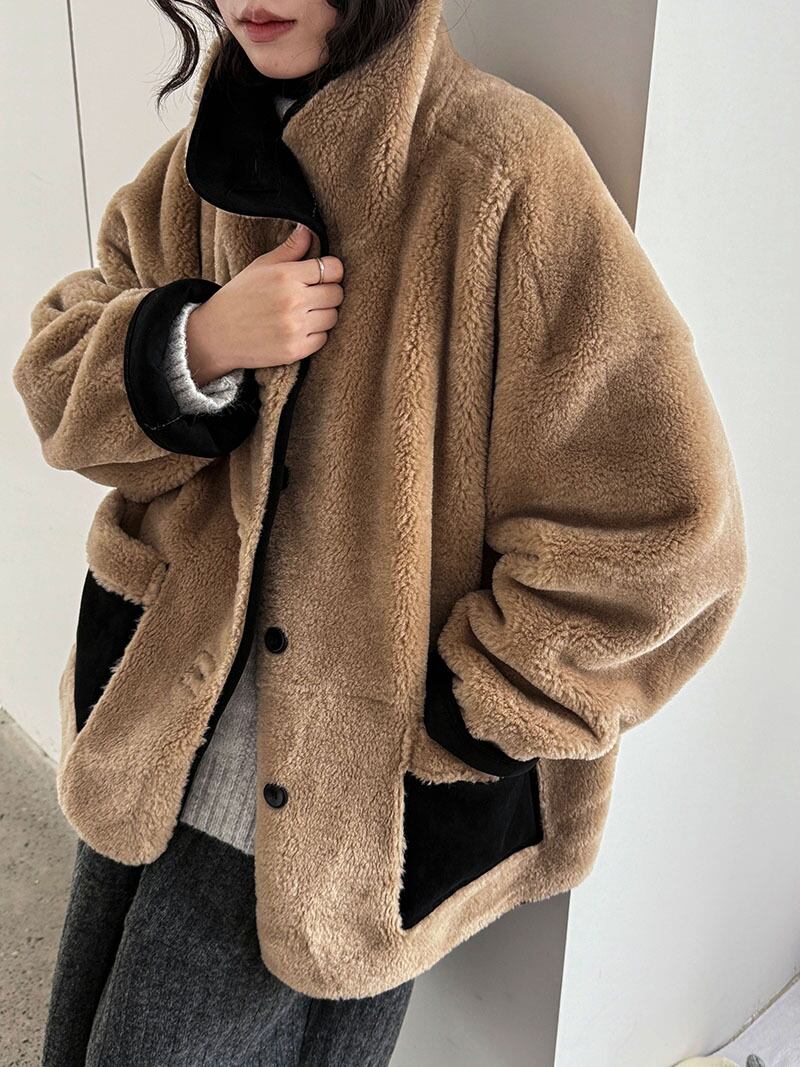 【outer】ハイネックボアコート Q7266