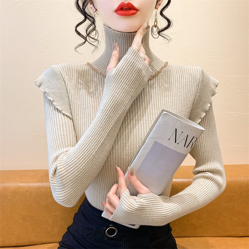 【tops】フリルニットトップス　M27693