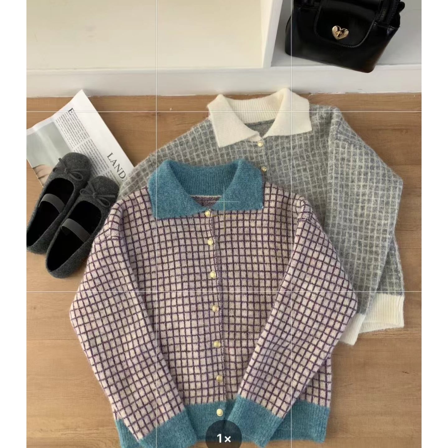 【outer】配色ニットカーデ　M28778