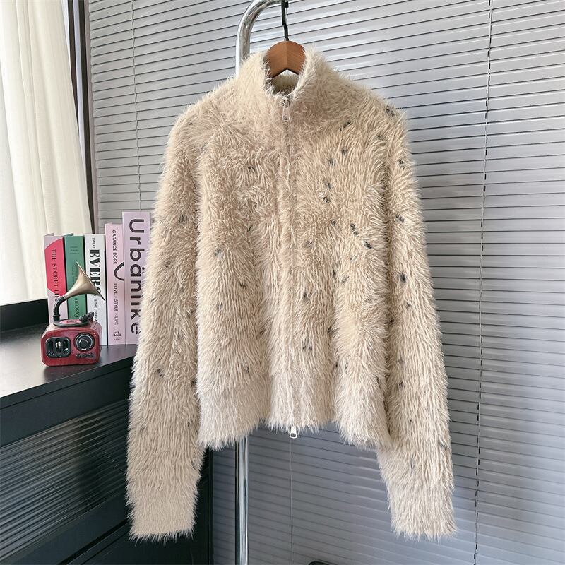 【outer】ファスナーシャギーニットカーデ　M27474