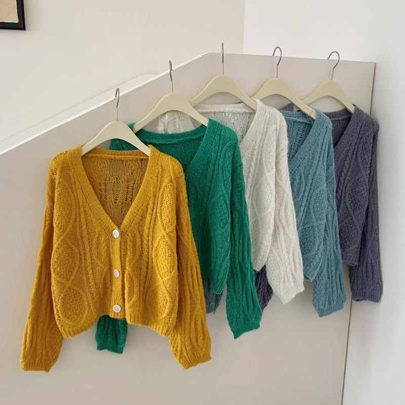 【outer】5色展開ニットカーディガン Q8157