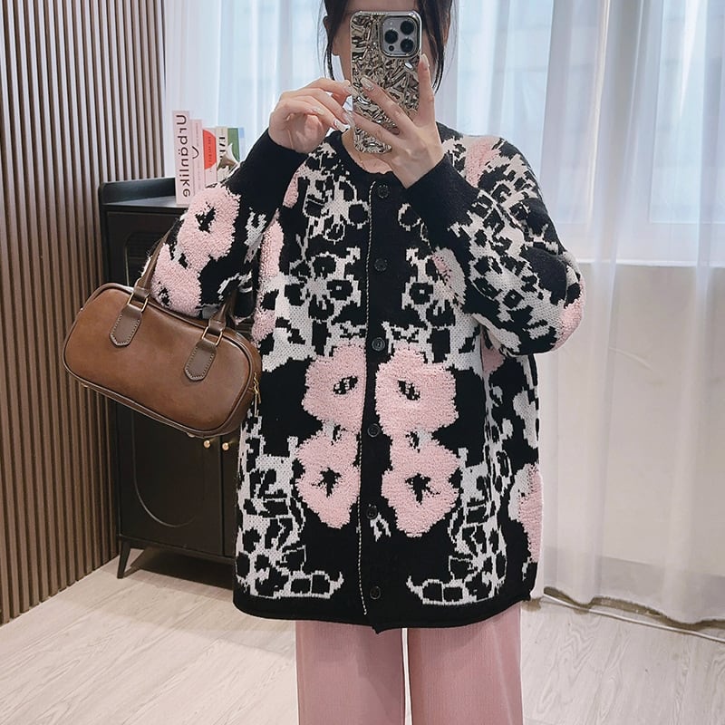 【outer】刺繍ニットカーデ　M25874