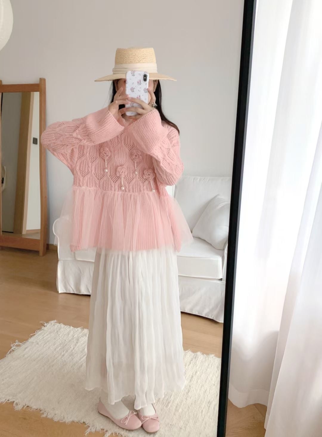 【tops】立体フラワーニットセーター　M25778