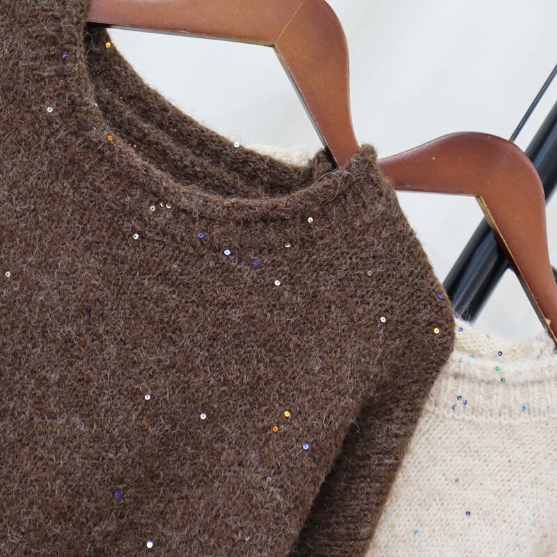 【tops】スパンコールニットセーター　M28590