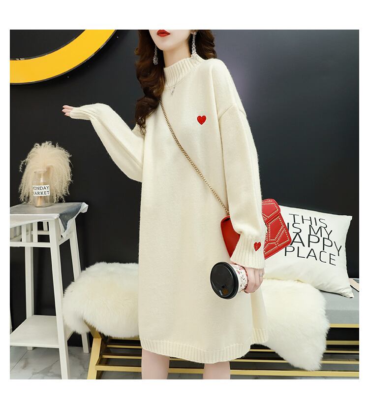 【dress】人気集中アイテム!気質満点スウィートシンプルゆったりニットワンピース G2655