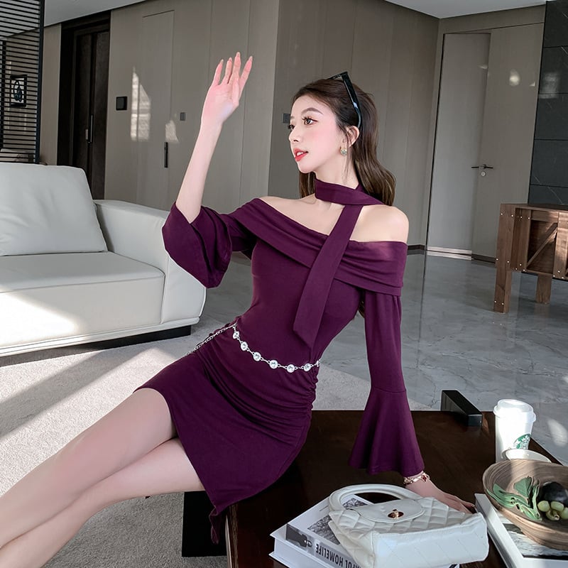 【dress】ボートネックワンピース　M28352