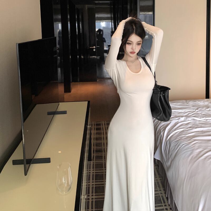 【dress】タイトロングワンピース Q7020