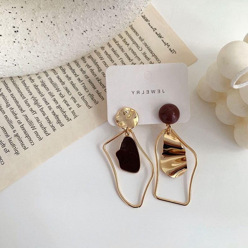 【小物】高級感 chic不規則 イレギュラー非対称ピアスアクセサリー幾何模様