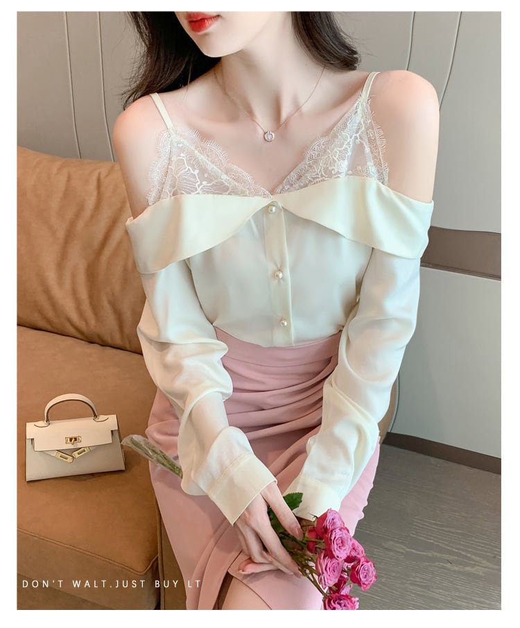 【tops】レースシャツトップス　M25166
