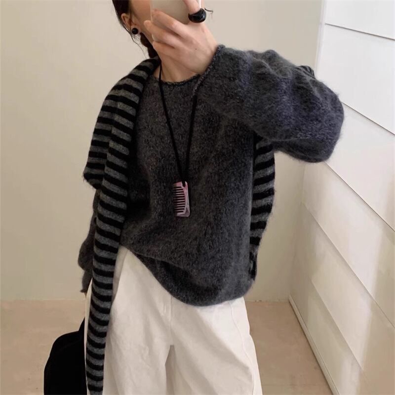 【tops】5色展開ニットトップス Q7158
