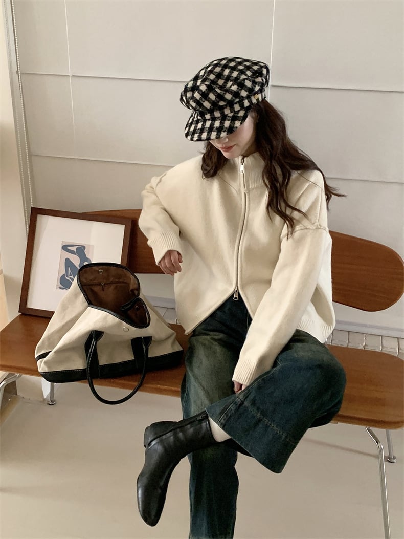 【outer】Wジップニットカーデ　M25985