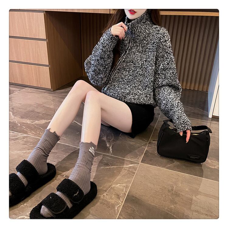 【outer】ファスナーニットカーデ　M18598