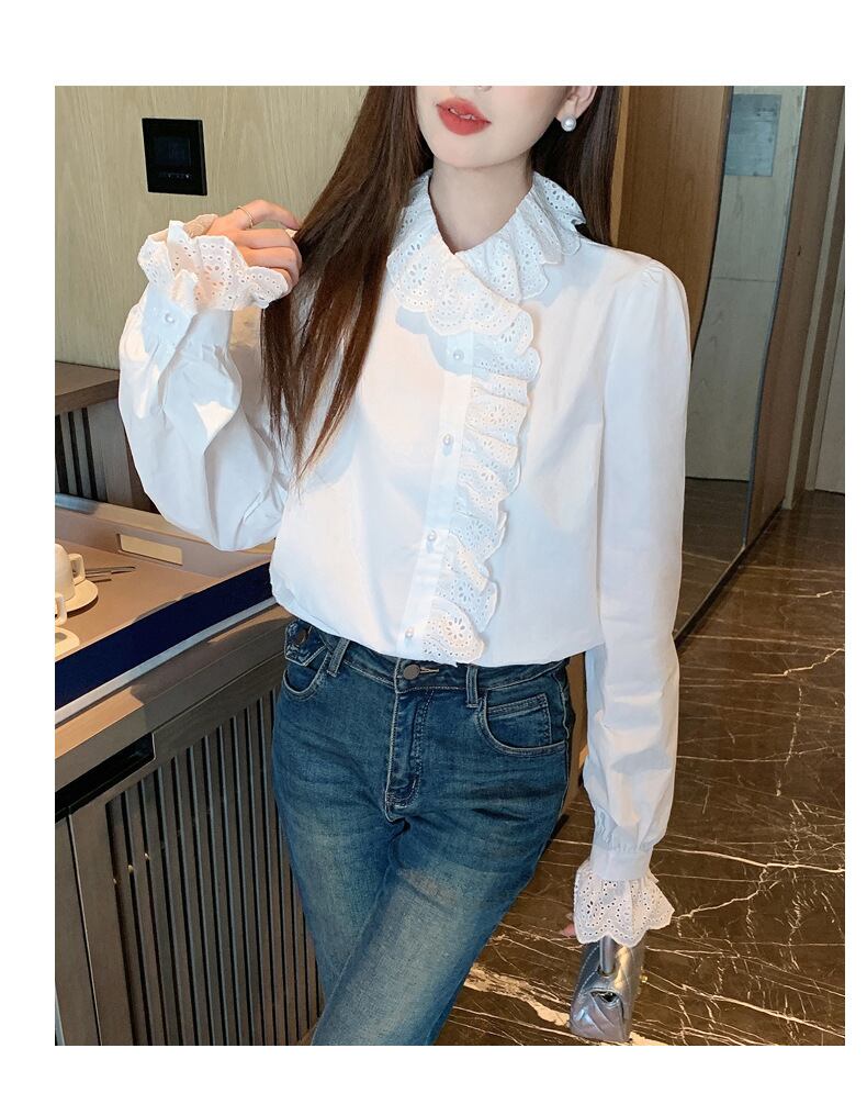 【tops】フリルシャツトップス　M29350