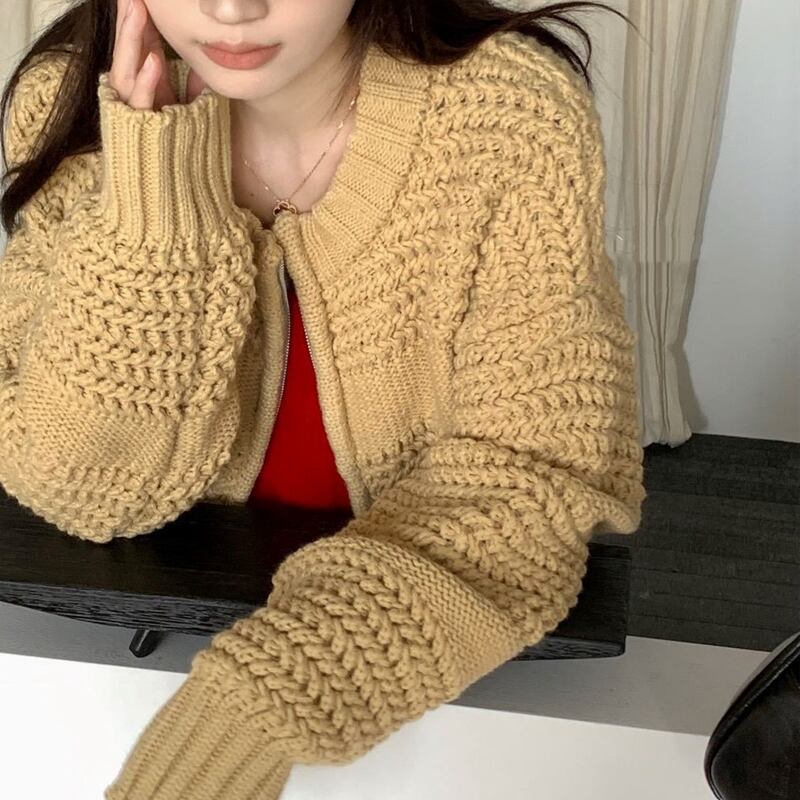 【outer】ニットカーディガン Q7149