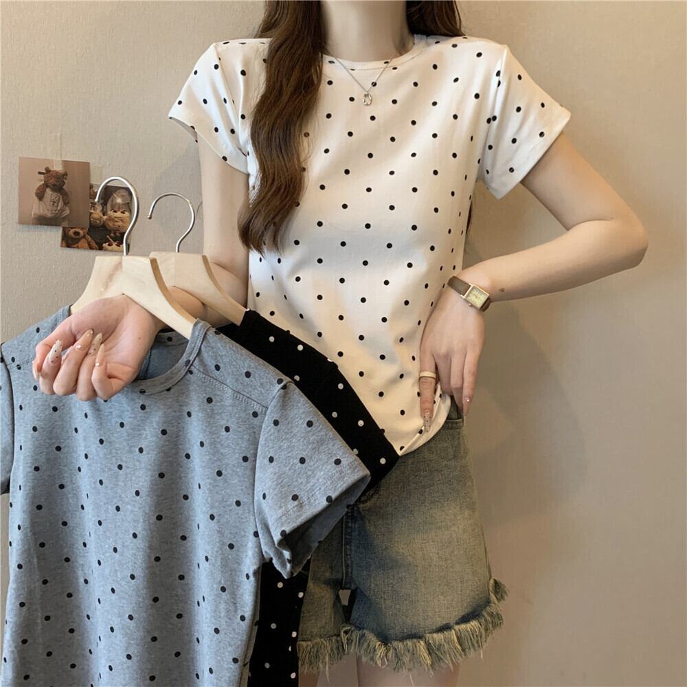 【tops】ドット柄TシャツG20723