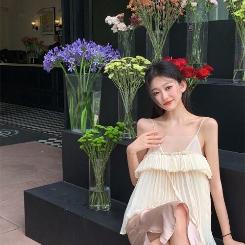 【tops】シフォンギャザーキャミソールG20098