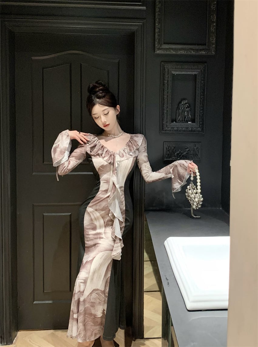 【dress】ドッキングフリルワンピース　M29500