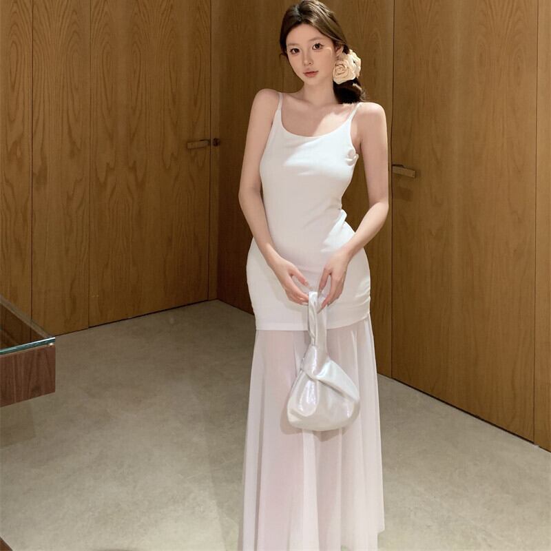 【dress】チュールコンビキャミワンピース　M29737