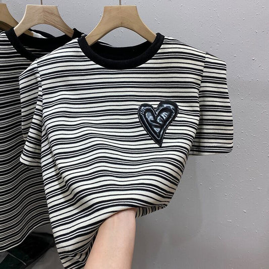 【tops】ストライプ柄TシャツG21369