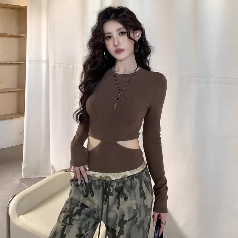 【tops】ウエストカットトップス Q8143