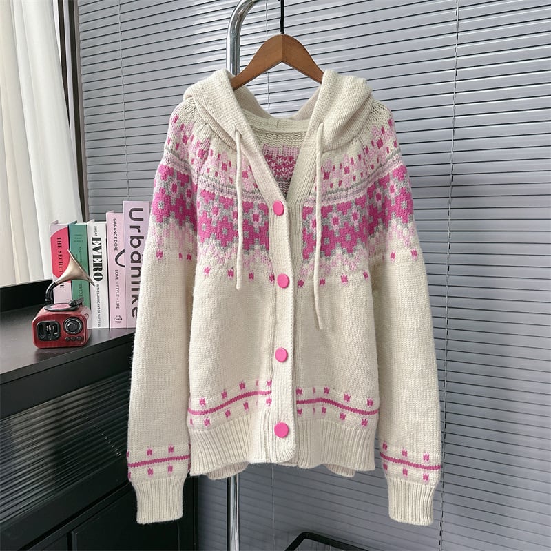 【outer】ジャカードニットカーデ　M28299