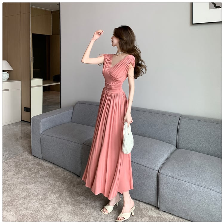【dress】Vネックワンピース　M24966