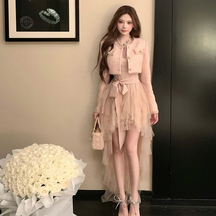 【dress】イレヘムチュールワンピース　N3411