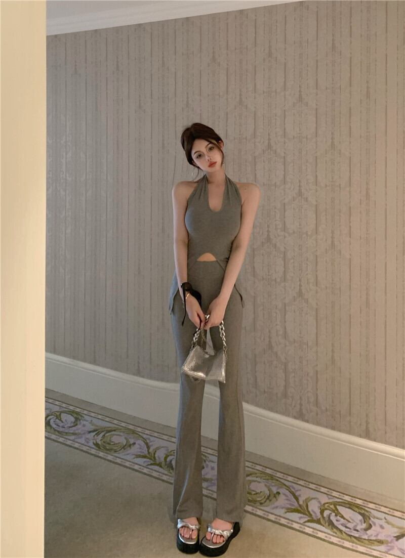 【set】スリットキャミソール+ラッパズボン２点セットG21282