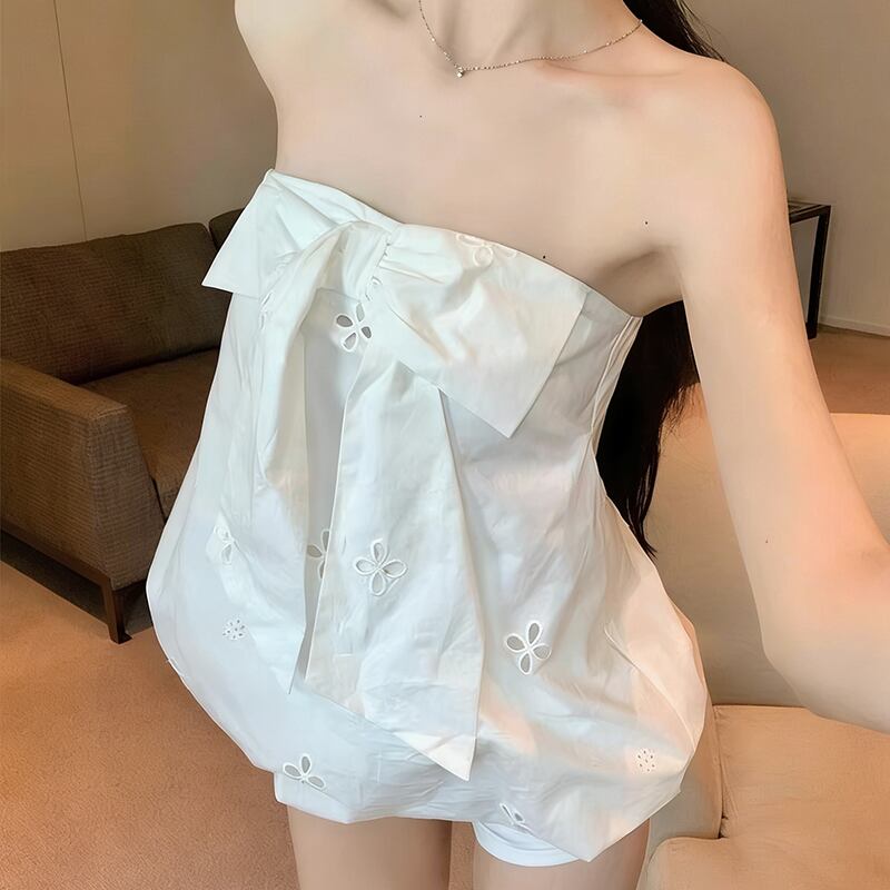 【set】チューブトップス×ショートパンツセット Q8215