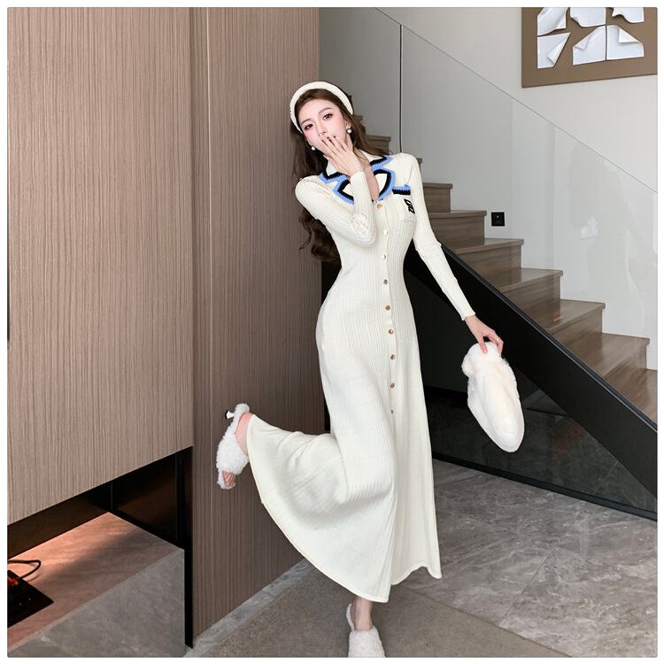 【dress】スリットニットワンピース　M28867