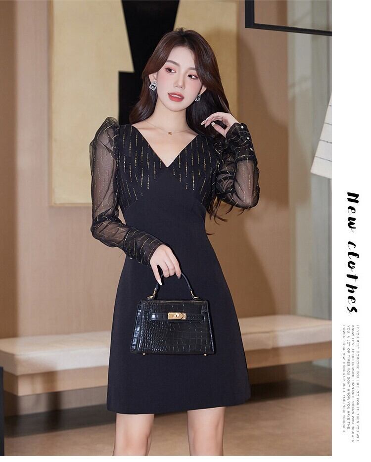【dress】Vネックワンピース　M18656