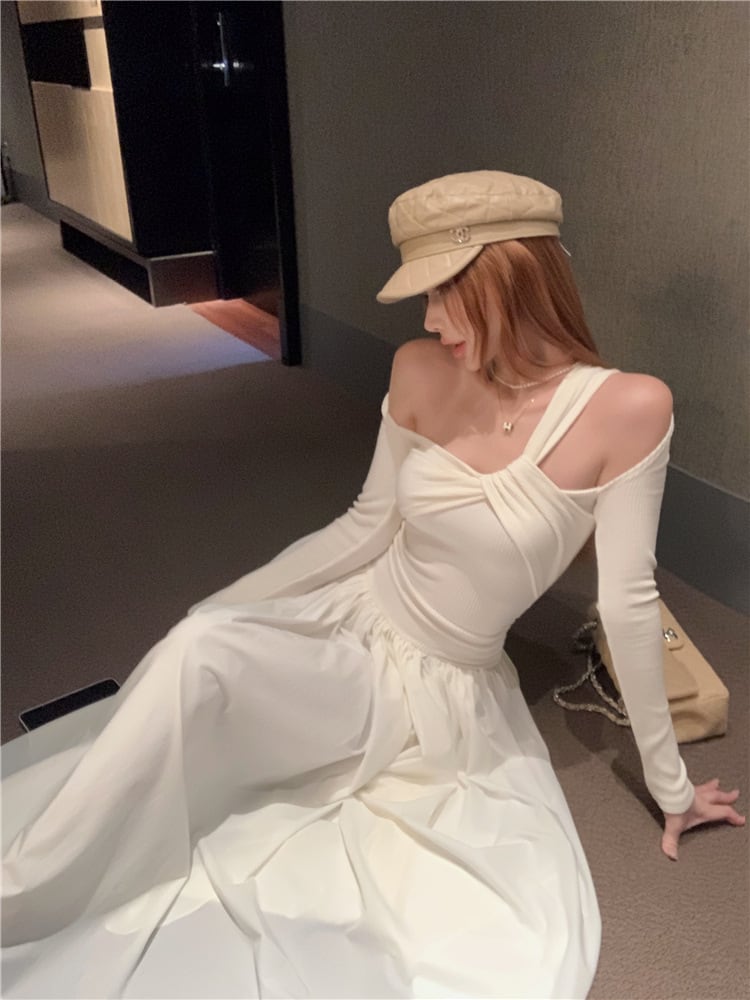【dress】ニットドッキングワンピース　M28174