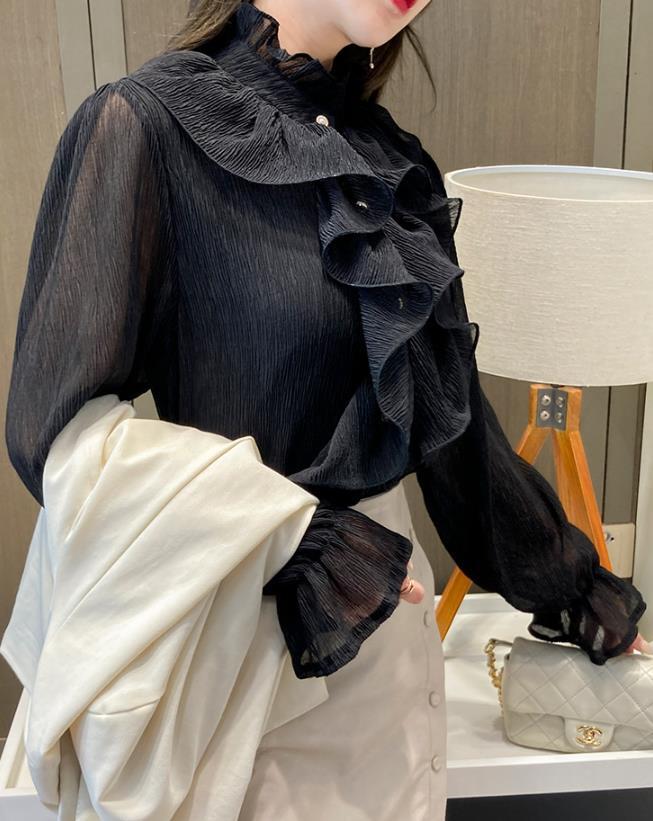 【tops】3色フレアスリーブブラウスF7059