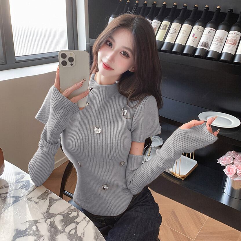 【tops】ニットトップスアームカバー付き　M27531