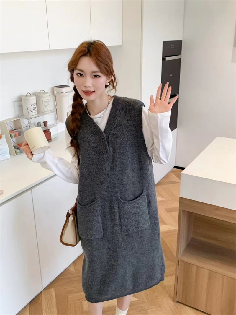 【dress】ベストニットワンピース　M25918