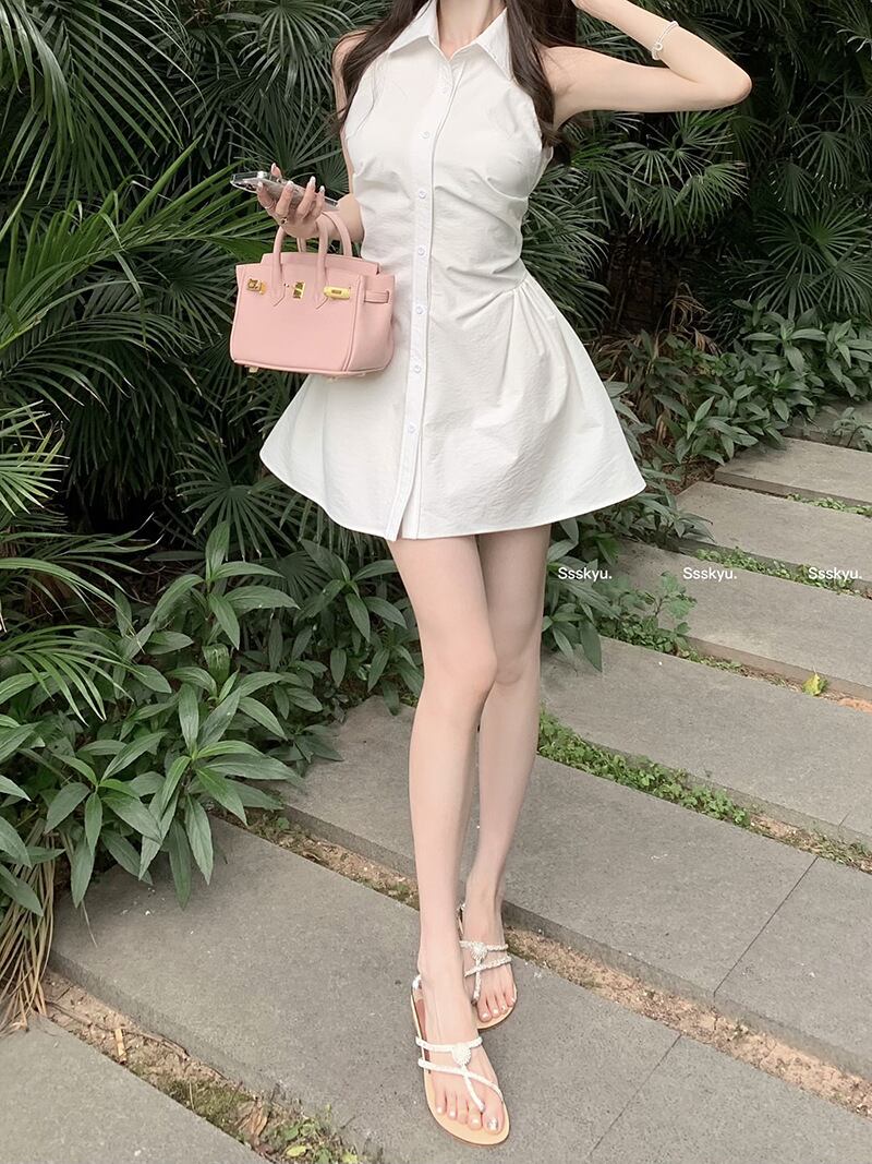 【dress】POLOネックシャツワンピース G20584