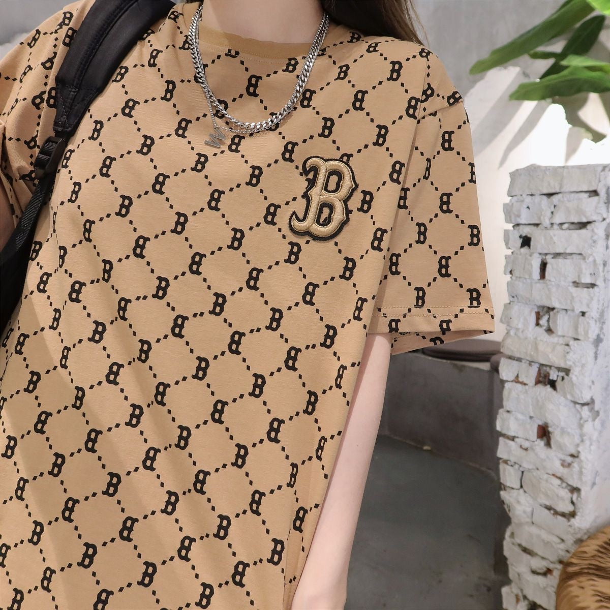 【dress】ラウンドネック半袖ワンピースF7711