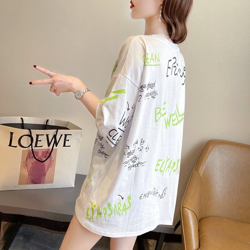 【tops】オシャレ度満点〜夏新作2色ラウンドネック半袖動物柄配色カジュアル大きいサイズ着回しＴシャツF2418