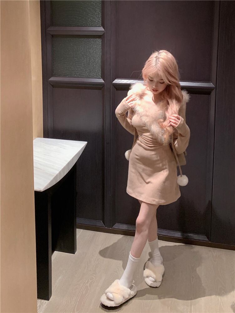 【dress】ファーニットワンピース　M28195