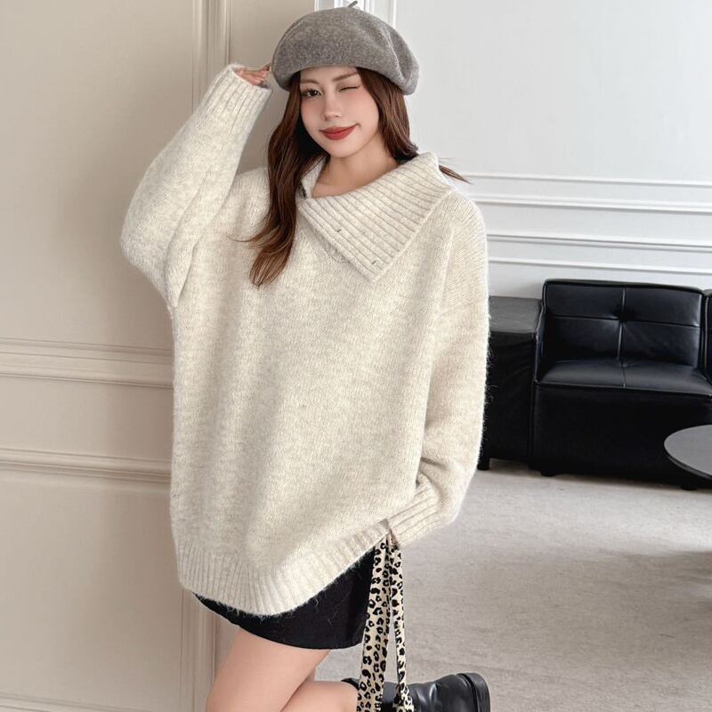 【tops】ハイネックニットトップス Q7252