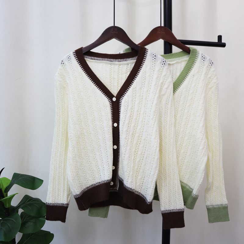 【outer】Vネックニットカーデ　M25440