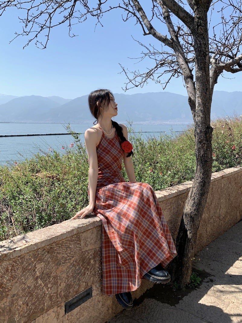 【dress】チェック柄ワンピース　M25103