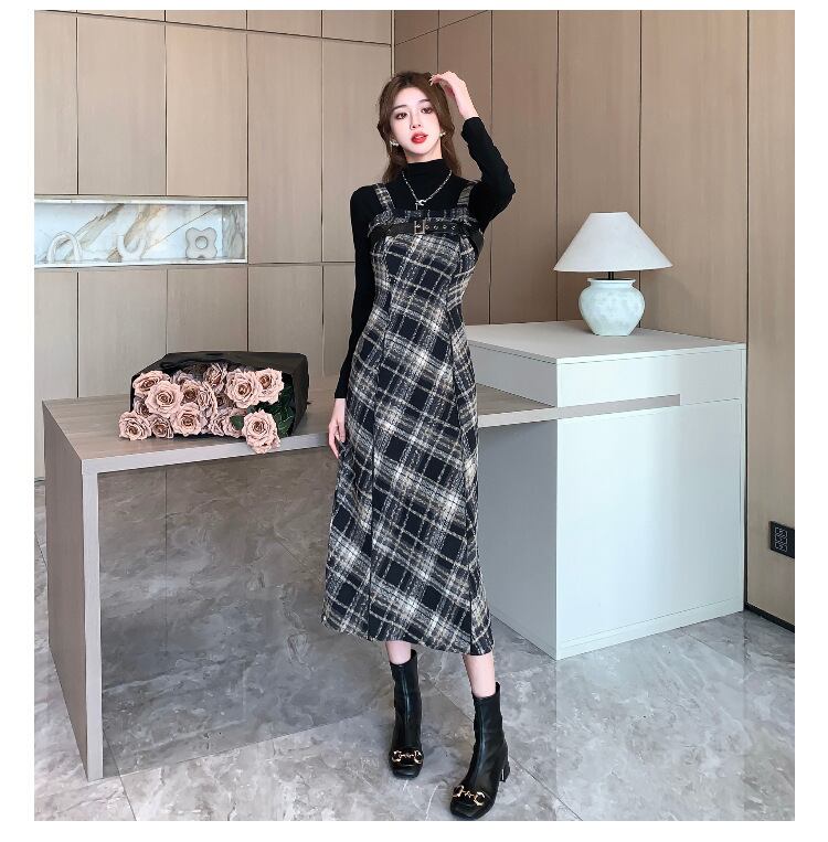 【dress】チェック柄キャミワンピース　N2910